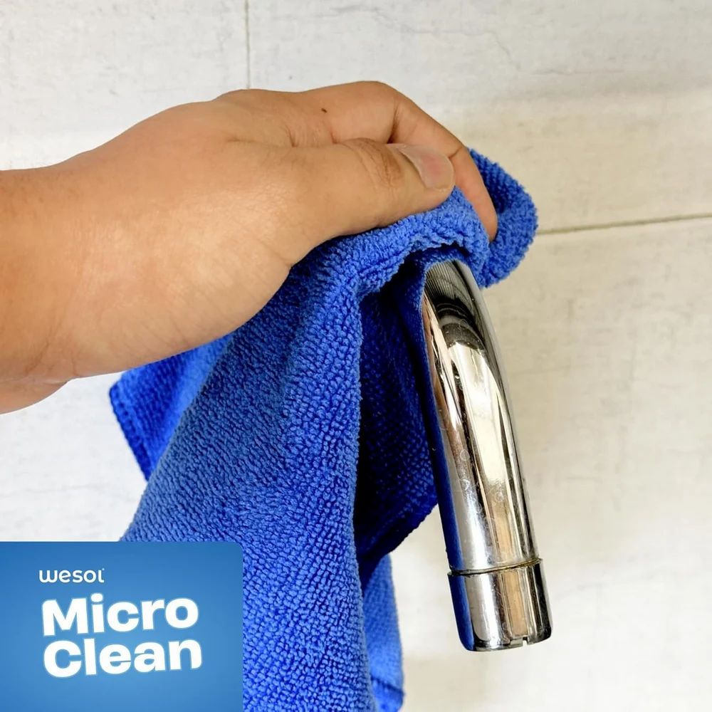 Wesol Premium Microfiber Cleaning Cloth – 30x30 cm - 5 Pieces, 330 GSM – Super Absorbent & Lint-Free (Grey)